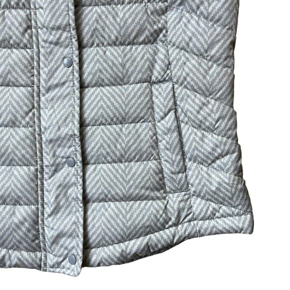 NEW Gap Outlet Cream Gray Herringbone Puffer Vest Zipper Snaps Women's Medium - Picture 3 of 6